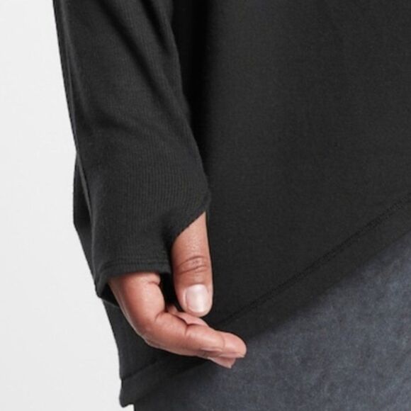 Athleta Purana Wrap Oversized Modal Hoodie Black Sweatshirt Size S - Picture 4 of 13